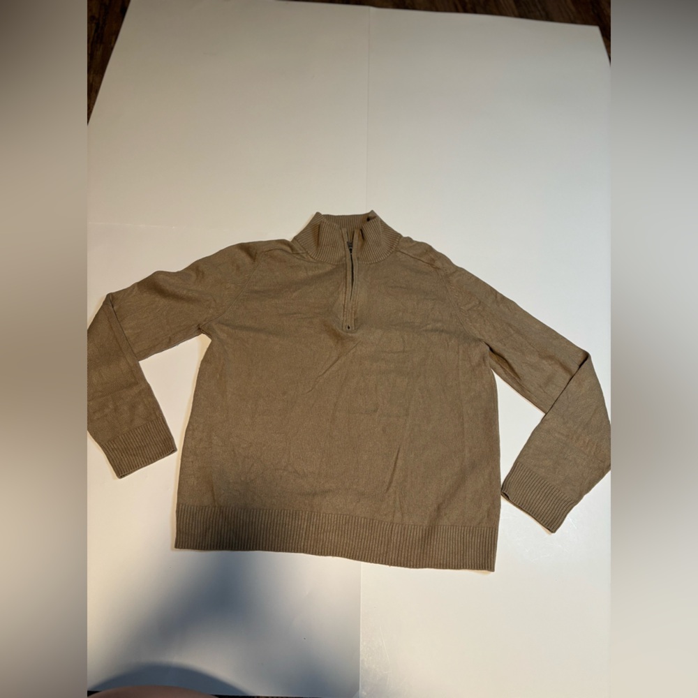 Banana Republic size L Men’s 1/4 zip cashmere silk pullover sweater